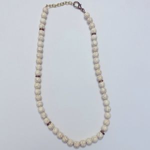 White Howlite Beaded Necklace